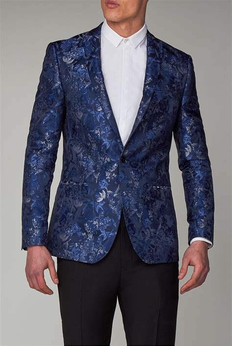 men's blue prom jacket.